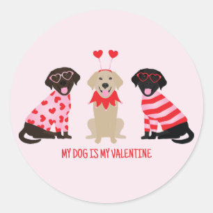 Mijn hond is mijn Valentijn Labrador Retriever Dog Ronde Sticker