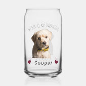 Mijn hond is mijn Valentijn – Persoonlijke huisdie Blikvorm Glas (Voorkant)