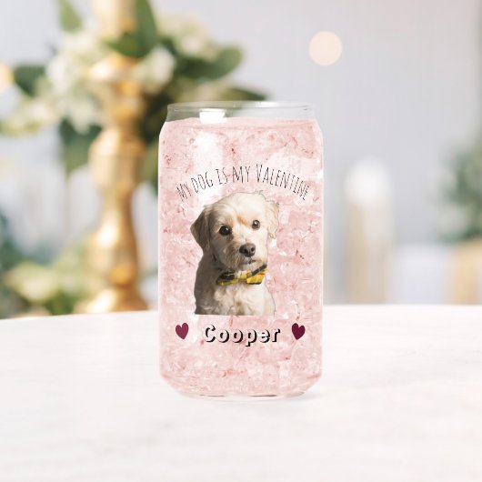 Mijn hond is mijn Valentijn – Persoonlijke huisdie Blikvorm Glas (Insitu (Huwelijk))