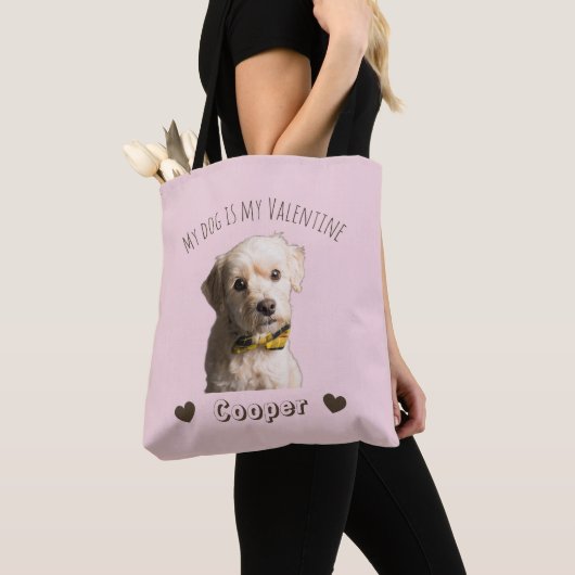 Mijn hond is mijn Valentijn – Persoonlijke huisdie Tote Bag (Dichtbij)