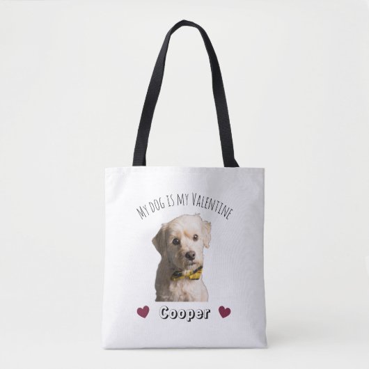 Mijn hond is mijn Valentijn – Persoonlijke huisdie Tote Bag (Voorkant)