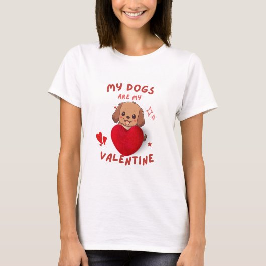 Mijn hond is mijn valentijn - schattig hondenliefh t-shirt (Voorkant)