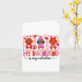 Mijn hond is mijn Valentijn Schattige Dachshond Ho Kaart (Gele Bloem)