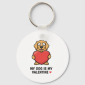Mijn hond is mijn Valentijn | Schattige uniseks ca Sleutelhanger (Voorkant)