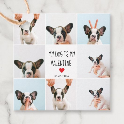 Mijn hond is mijn Valentijn | Twee foto's van hond Bedankjes Labels (Voorkant)