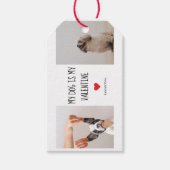 Mijn hond is mijn Valentijn | Twee foto's van hond Cadeaulabel (Voorkant)