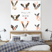 Mijn hond is mijn Valentijn | Twee foto's van hond Canvas Afdruk (Insitu (Slaapkamer))