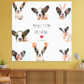 Mijn hond is mijn Valentijn | Twee foto's van hond Canvas Afdruk (Insitu (Woonkamer))