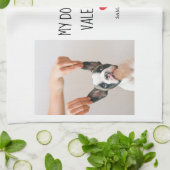 Mijn hond is mijn Valentijn | Twee foto's van hond Theedoek (Gevouwen)