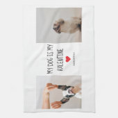 Mijn hond is mijn Valentijn | Twee foto's van hond Theedoek (Verticaal)