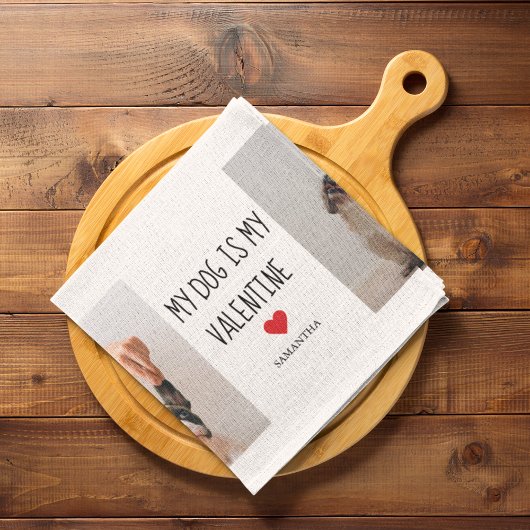 Mijn hond is mijn Valentijn | Twee foto's van hond Theedoek