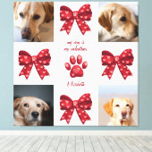 Mijn hond is mijn Valentijnse boog 4 foto's Canvas Afdruk (Insitu (Houten vloer))