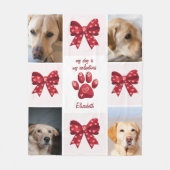 Mijn hond is mijn Valentijnse boog 4 foto's Fleece Deken (Voorkant)