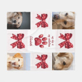 Mijn hond is mijn Valentijnse boog 4 foto's Fleece Deken (Voorkant (Horizontaal))