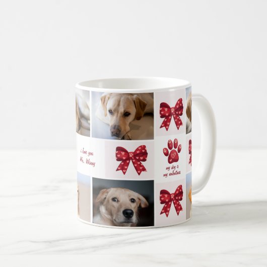 Mijn hond is mijn Valentijnse boog 4 foto's Koffiemok (Voorkant rechts)
