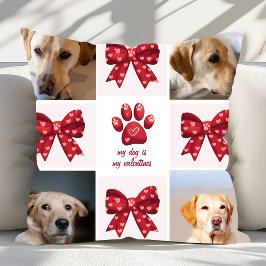 Mijn hond is mijn Valentijnse boog 4 foto's Kussen