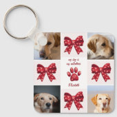 Mijn hond is mijn Valentijnse boog 4 foto's Sleutelhanger (Voorkant)