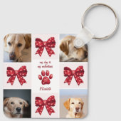 Mijn hond is mijn Valentijnse boog 4 foto's Sleutelhanger (Achterkant)