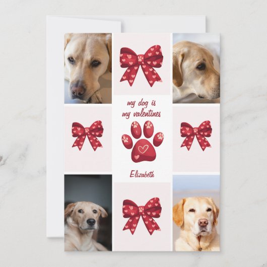 Mijn hond is mijn Valentijnspijl 4 foto's Feestdagenkaart (Voorkant)
