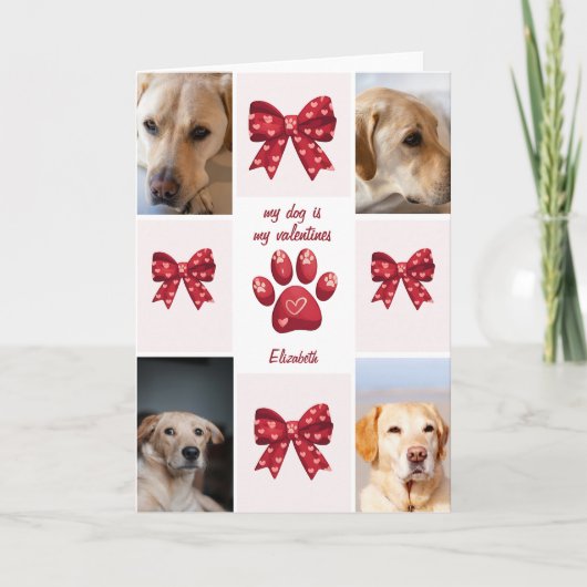 Mijn hond is mijn Valentijnspijl 4 foto's Kaart (Voorkant)