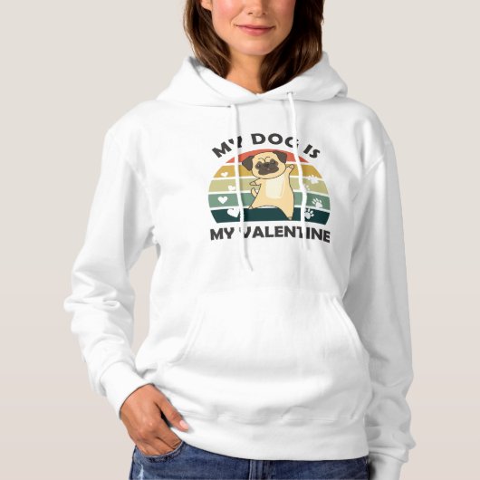 Mijn hond is m'n Valentijn. Hoodie (Voorkant)