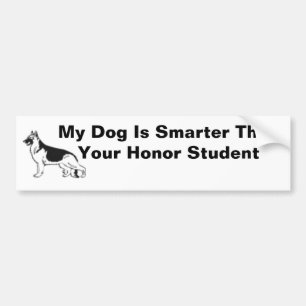Mijn hond is slimmer dan je eervolle student bumpersticker