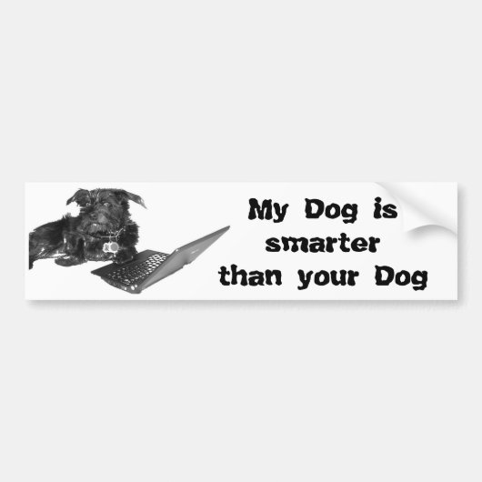 Mijn hond is slimmer dan je hond bumpersticker (Voorkant)