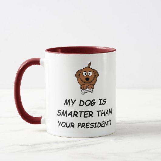 Mijn hond is slimmer dan je President! Mok (Links)