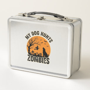 Mijn hond jaagt op zombies vintage Halloween honde