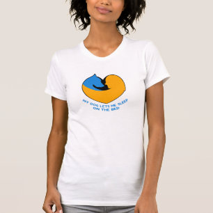 Mijn hond laat me slapen op bed t-shirt