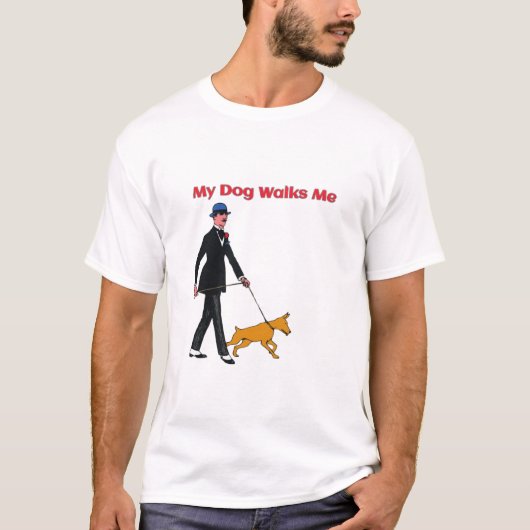 "Mijn hond loopt met me mee" T-shirt (Voorkant)