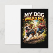 Mijn hond loopt mij uit bedankkaart (Voorkant / Achterkant)