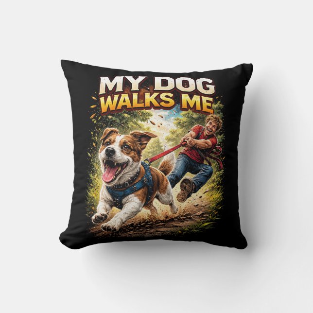 Mijn hond loopt mij uit kussen (Voorkant)