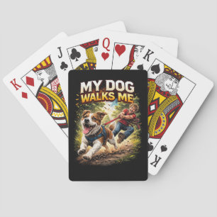 Mijn hond loopt mij uit pokerkaarten