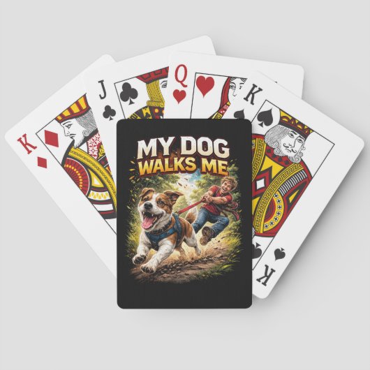 Mijn hond loopt mij uit pokerkaarten (Achterkant)