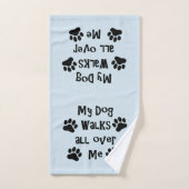 Mijn hond loopt over me heen bad handdoek (Handdoek)