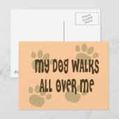 Mijn hond loopt over me heen briefkaart (Voorkant / Achterkant)