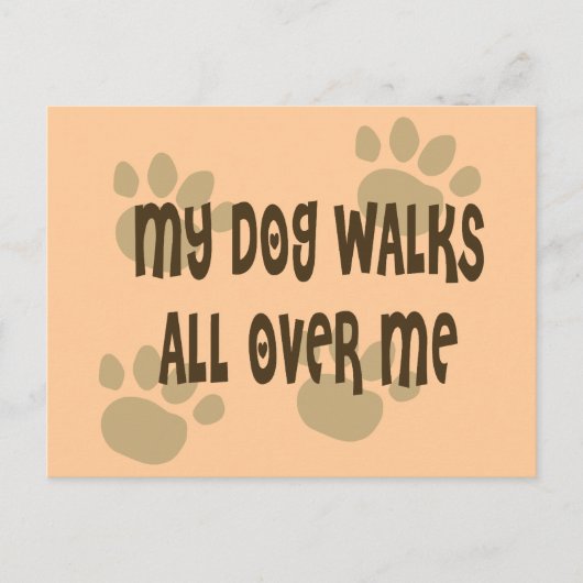 Mijn hond loopt over me heen briefkaart (Voorkant)