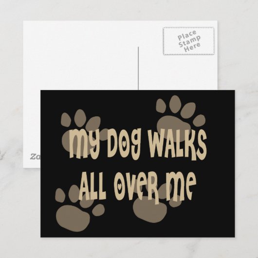 Mijn hond loopt over me heen briefkaart (Voorkant / Achterkant)