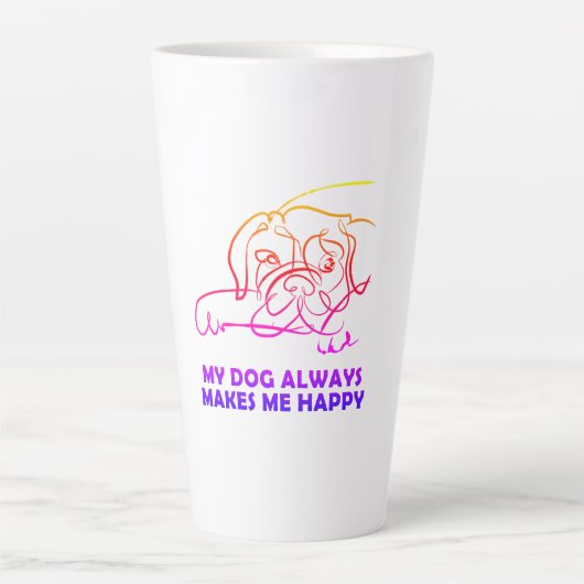 Mijn hond maakt me altijd gelukkig latte mok (Voorkant)