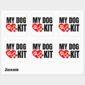 Mijn hond medische kit vierkante sticker (Vel)