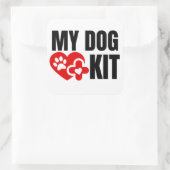 Mijn hond medische kit vierkante sticker (Tas)