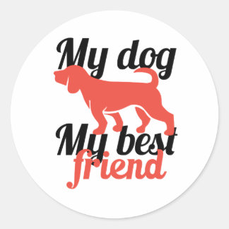 Mijn hond mijn beste vriend ronde sticker