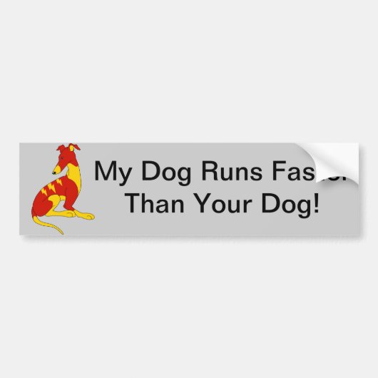 MIJN HOND RENT HARDER DAN JOUW HOND - STICKER (Voorkant)