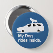 Mijn hond rijdt binnen -.png ronde button 4,0 cm (Voorkant /achterkant)