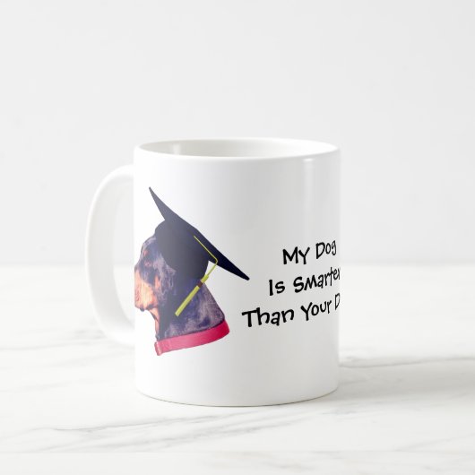 Mijn hond slimmer dan Yours Doberman Funny Koffiemok (Voorkant links)