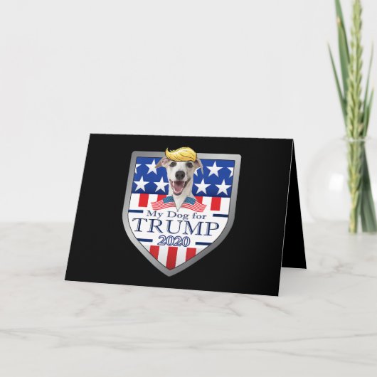 Mijn hond Trump 2020 Greyhound Wearing Glasses Feestdagen Kaart (Voorkant)