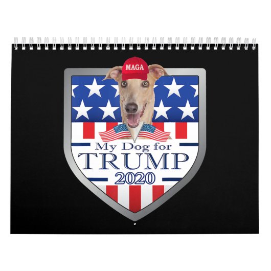 Mijn hond Trump 2020 Greyhound Wearing Glasses Kalender (Hoes)