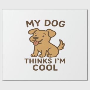 Mijn hond vindt me cool, grappig shirt voor honden cadeaupapier
