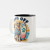 Mijn hond vindt me cool grappig tweekleurige koffiemok (Voorkant links)